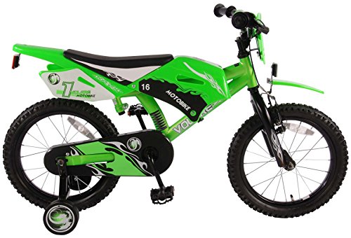 Volare Motor Bike Bicicleta para niño, Niños, Verde, Satin Green