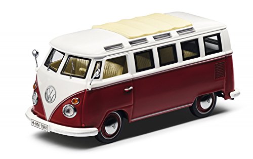 Volkswagen Original Modelo Auto T1 Samba Bus Rojo/Cream 1: 43