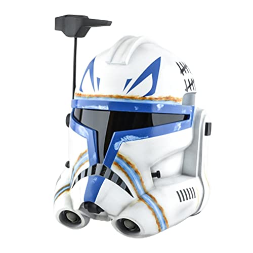 Vssictor Casco mandaloriano, máscara de casco de Star Wars, máscara de casco de dibujos animados, accesorio de disfraz de Halloween, cosplay de disfraces (naranja y negro)