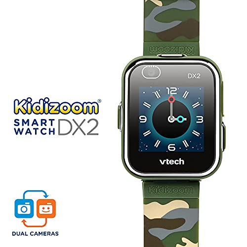 VTech 3480-193877 Kidizoom Smart Watch DX2 - Reloj inteligente para niños con doble cámara, color camou