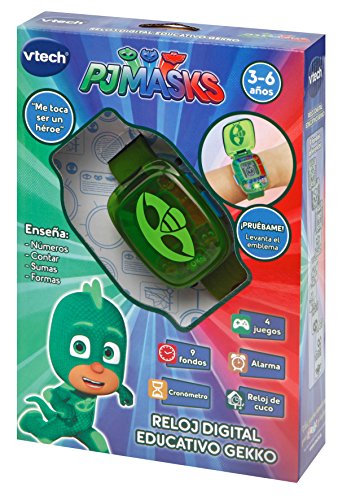 VTech-80-175887 PJ Masks Gekko, Reloj Digital Educativo, Color Verde (80-175887)