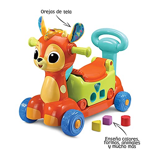 VTech Pradera la cervatilla correpasillos, Andador Interactivo para Aprender a Caminar-Juguete bebés +1 año-Versión ESP (3480-527722), Color