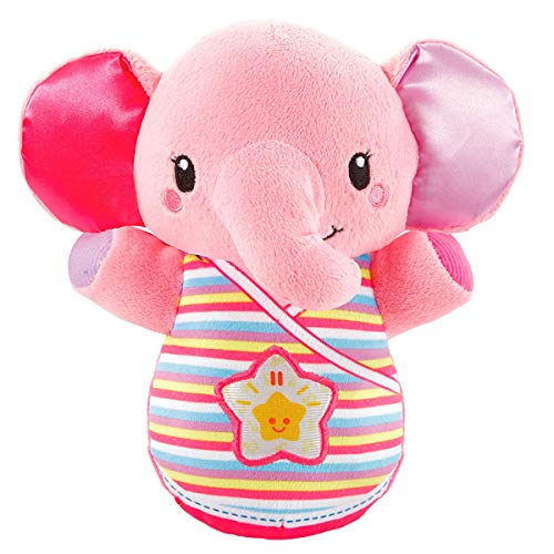 VTech-Trompito, Elefante de Peluche para bebé, Musical, luz de Noche, con más de 45 Voces, Canciones y melodías, Color Rosa, (3480-508657)