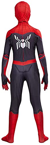 Waeihh Disfraz infantil de Spiderman en 3D, anime, traje para niños, accesorio para fiestas, Halloween, carnaval, cosplay, superhéroe, licra, mono (90 ~ 100 cm, rojo)