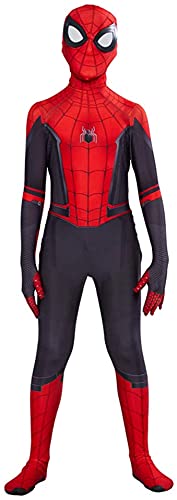 Waeihh Disfraz infantil de Spiderman en 3D, anime, traje para niños, accesorio para fiestas, Halloween, carnaval, cosplay, superhéroe, licra, mono (90 ~ 100 cm, rojo)