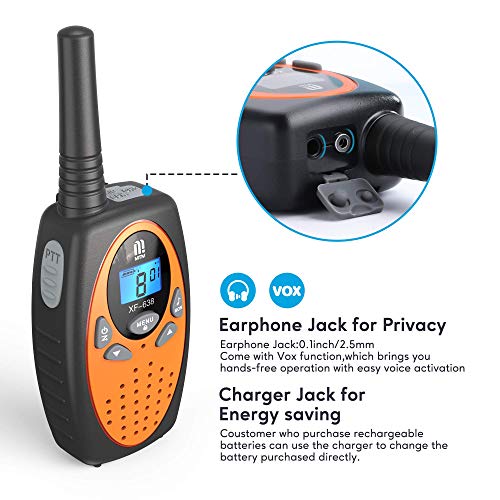 Walkie Talkie PMR446 16 Canales Función VOX Rango de 3KM 10 Tonos de Llamada con LCD Retroiluminada Walky Talky,Regalos para Actividades Externas, Camping