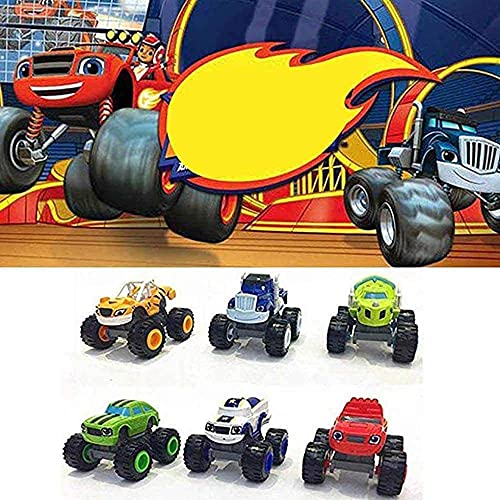 WBDZ 6 Piezas de Juguetes Monster Machine, Monster Cars, Dibujos Animados Seis Tipos de Llamas y Robot Monsters Bigfoot Off-Road Monster Car Niños Die-Casting Toy Machine Gift