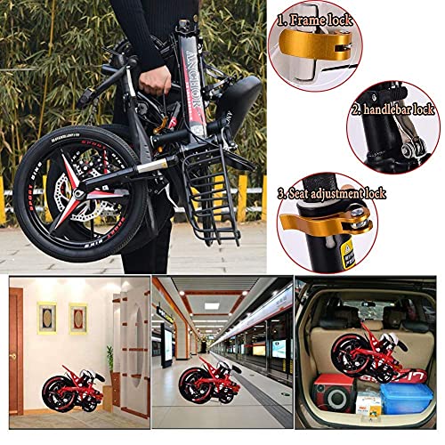 WENHAO Bicicleta Sin Pedales Niños Electrica Plegable Adulto Ligera Montaña Doble Suspensión Fat Bike Mujer Aluminio Hombre Trek Forno Bebe Chico Niña Infantiles Carretera Paseo TRICICLOS CIUDAD ESTIC