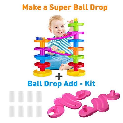 WEofferwhatYOUwant Super Circuito Rampa De Bolas De Colores con Puente Tobogán . Juego Educativo Circuitos para Bebe 10 Meses O Juguetes Bebes 1 Año En Adelante Ball Drop Interactivo