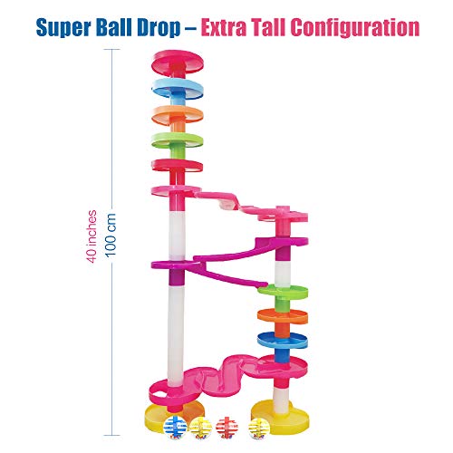 WEofferwhatYOUwant Super Circuito Rampa De Bolas De Colores con Puente Tobogán . Juego Educativo Circuitos para Bebe 10 Meses O Juguetes Bebes 1 Año En Adelante Ball Drop Interactivo