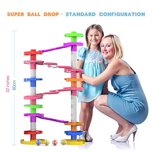 WEofferwhatYOUwant Super Circuito Rampa De Bolas De Colores con Puente Tobogán . Juego Educativo Circuitos para Bebe 10 Meses O Juguetes Bebes 1 Año En Adelante Ball Drop Interactivo