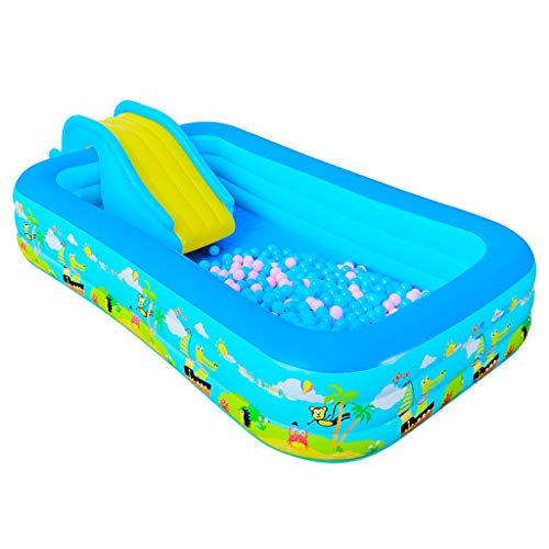 WH SHOP Piscina para Niños Tobogán Acuático Inflable Juguetes para Niños, Piscina Rectangular para Niños Grandes al Aire Libre, Piscina con Salón Familiar en el Centro de Natación - 6 Tamaños