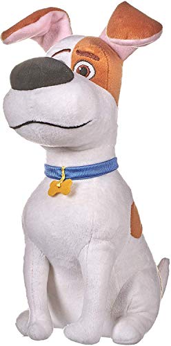 Whitehouse Leisure International Ltd. Mascotas (The Secret Life of Pets 2) - Peluche MAX, Perro Blanco con Manchas Marrones 29 cms. - Calidad Super Soft - Precio por Modelo (Sentado).