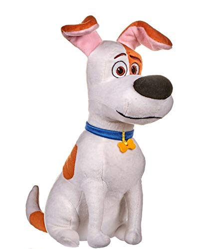 Whitehouse Leisure International Ltd. Mascotas (The Secret Life of Pets 2) - Peluche MAX, Perro Blanco con Manchas Marrones 29 cms. - Calidad Super Soft - Precio por Modelo (Sentado).