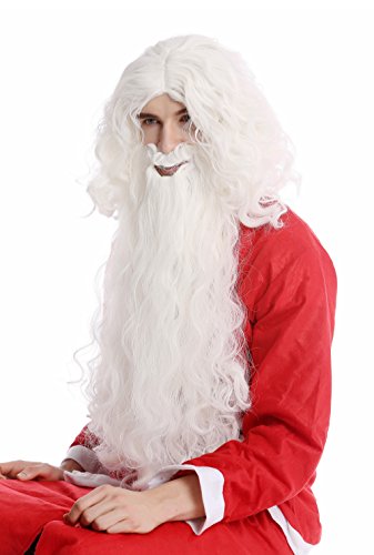 WIG ME UP- 08-A+B-ZA60 Set Compuesto Peluca y Barba Blanca Papa Noel