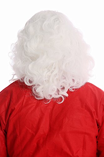 WIG ME UP- 08-A+B-ZA60 Set Compuesto Peluca y Barba Blanca Papa Noel