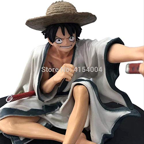 WMYATING Realista y Divertido Anime One Piece Umbrella Luffy Modelo de Dibujos Animados Muñeca Figura 13cm Juguetes para niños Colección Regalo de cumpleaños