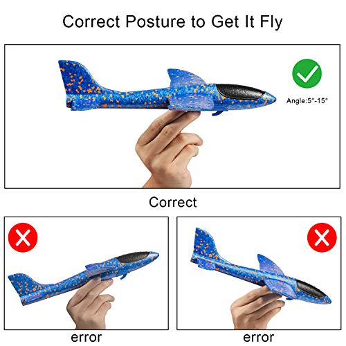 WolinTek 4 Pack Espuma Aviones,Plane Glider Avión Planeador,Planeador de Juguete para niños, Deportes al Aire Libre Volar Juguete 35cm