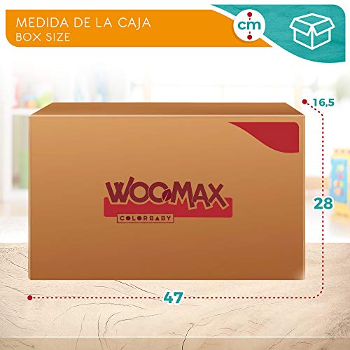 WOOMAX - Bici sin pedales madera, 74x35x45 cm, asiento regulable, diseño de pajaritos, bicicleta para niñas de 2 a 5 años, bicis iniciación, juguetes de madera, 25 Kg (85375)