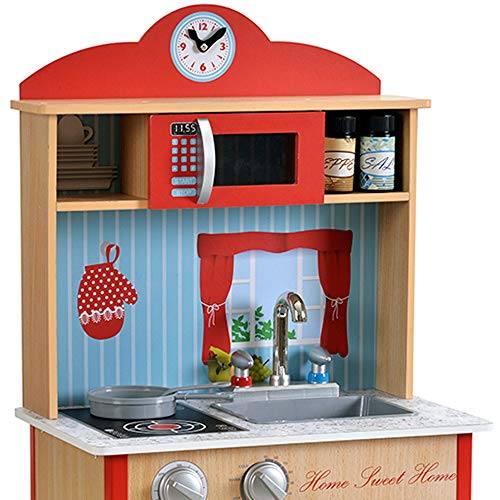 WOOMAX - Cocina juguete, Cocina juguete madera, Cocinita con accesorios, Utensilios de cocina, Accesorios cocina (85288)