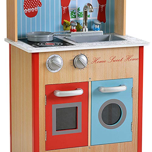 WOOMAX - Cocina juguete, Cocina juguete madera, Cocinita con accesorios, Utensilios de cocina, Accesorios cocina (85288)