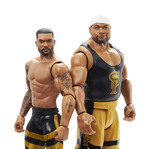 WWE Pack 2 figuras de acción luchadores Dawkins y FRD con accesorios, muñecos articulados de juguete para niños +6 años (Mattel GVJ27)