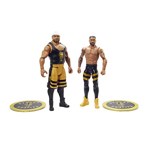 WWE Pack 2 figuras de acción luchadores Dawkins y FRD con accesorios, muñecos articulados de juguete para niños +6 años (Mattel GVJ27)