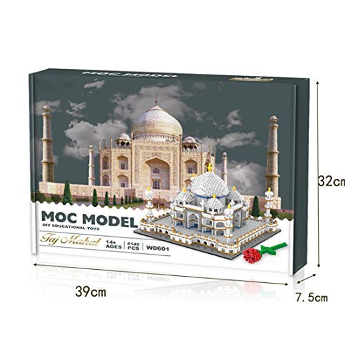 WWEI Taj Mahal - Juego de construcción de 4146 piezas modular de casa para modelar, vista de la calle, bloques de sujeción, no compatible con Lego