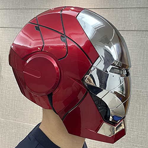 WXHJM Marvel Avengers Iron Man Electrónico Casco Máscara,ABS Máscaras Luminosos Cascos Superhéroe Halloween Cosplay Película Deluxe Edition Navidad Regalos Cumpleaños para Niños A