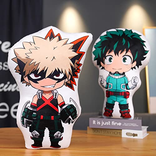 Xinchangda My Hero Academia - Almohada de peluche con diseño de anime Midoriya Izuku Todoroki Shoto de peluche con dibujos animados y suaves para decoración del hogar, regalo para niños y niñas