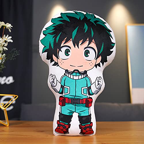 Xinchangda My Hero Academia - Almohada de peluche con diseño de anime Midoriya Izuku Todoroki Shoto de peluche con dibujos animados y suaves para decoración del hogar, regalo para niños y niñas