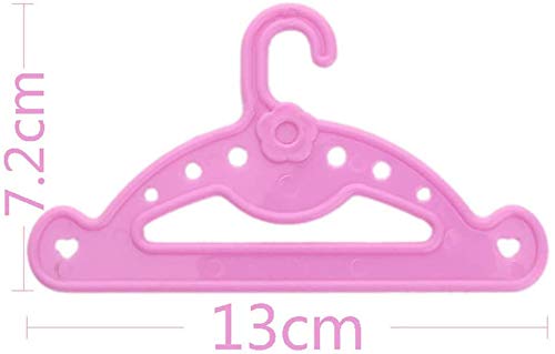 XinYiC Perchas de ropa para muñecas, perchas de plástico rosa, accesorios para muñecas de 46 cm, 5 piezas