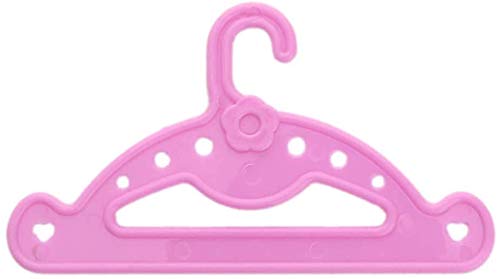 XinYiC Perchas de ropa para muñecas, perchas de plástico rosa, accesorios para muñecas de 46 cm, 5 piezas