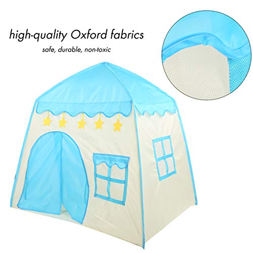 Xndz Carpa para niños Playhouse, Princess Castle Carpa para niños, Carpa Plegable de Tela Oxford Playhouse con Puerta de Cortina y Ventanas para Interiores y Exteriores