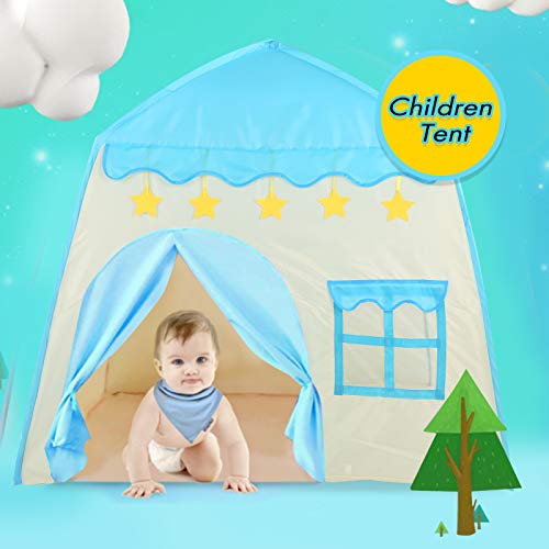 Xndz Carpa para niños Playhouse, Princess Castle Carpa para niños, Carpa Plegable de Tela Oxford Playhouse con Puerta de Cortina y Ventanas para Interiores y Exteriores