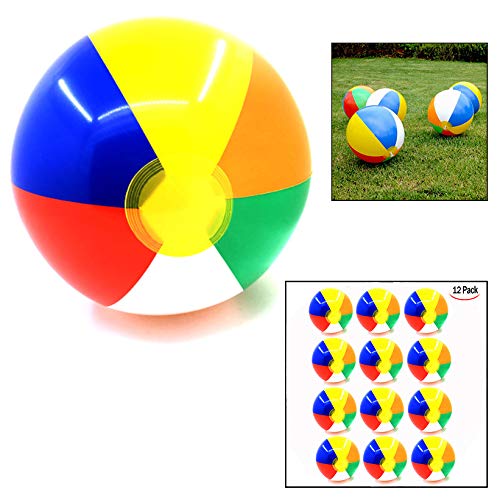 Xrten 12 Pcs Pelota de Playa niños, Pelota Hinchable 30 cm para la Piscina Playa ect