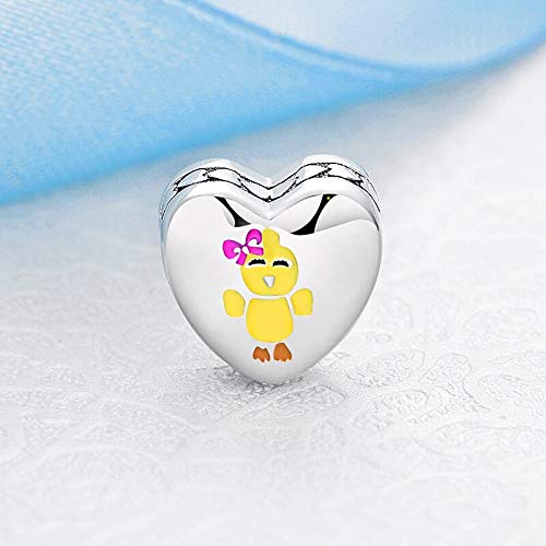 XUBB ZioCz 925 Silver Bead Charm Easter Basket Eres mi Favorita Chick Charms Pulseras Mujer Joyería