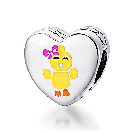 XUBB ZioCz 925 Silver Bead Charm Easter Basket Eres mi Favorita Chick Charms Pulseras Mujer Joyería