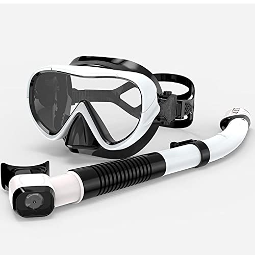 XYZLEO Máscara de Buceo Cara Completa,Máscara de Snorkel Antivaho y Antifugas,Máscara Gafas Buceo 180 Panorámica y Soporte para Cámara y Tubo de Respiración Plegable