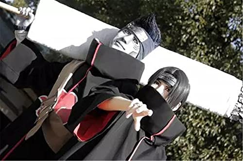 YEAJION Naruto Akatsuki Uchiha Itachi Kisame Disfraz Ropa Disfraz Halloween Carnaval Fiesta de cumpleaños Naruto Akatsuki Adulto Unisex Niño Ninja Equipo Ensemblee XXS