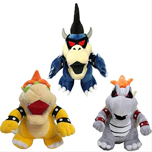 Youhj 3 Piezas Super Mario Bros Bowser Koopa Peluches Kuba Dragon Dark Bowser Muñeca De Peluche Muñeca De Peluche Suave Regalo para Niños 31 Cm