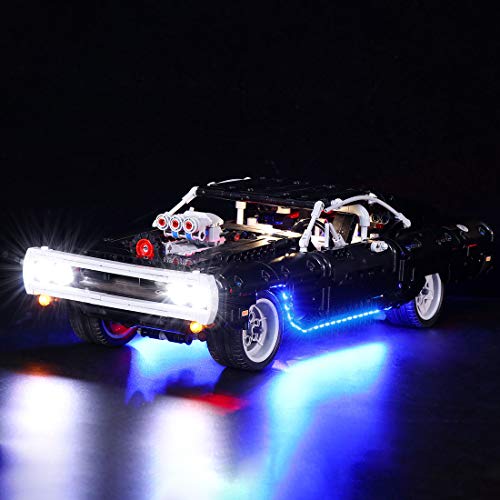 Yovso Juego de iluminación LED para coche Lego Technic Fast & Furious Doms Dodge Charger de carreras, compatible con Lego 42111 (solo luces LED, no LEGO)