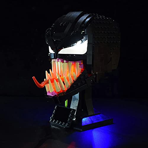 YWS Kit de iluminación LED para Spider-Man Venom Mask 76187 - Juego de luces LED compatible con Lego 76187 (LED incluido, sin kit Lego) - Verde blanco (rojo blanco)