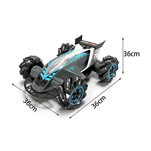 ZAKRLYB Doble Control Remoto Drift Stunt Control Remoto Car 2.4G Pasado Pasado LED LED Música Luz de Música Niño Gesto Sensor con Humo Rampante Conducción Conquistador Sensor de Gravedad (Negro)