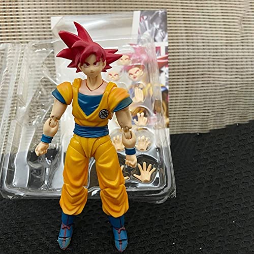 ZEwe SH FIGUARTS Super Saiyan God Sun Goku Dragon Ball Super Movible Figura Decoración de Escritorio Muñeca Mejor Regalos para Adultos