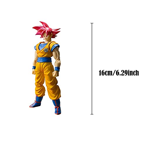 ZEwe SH FIGUARTS Super Saiyan God Sun Goku Dragon Ball Super Movible Figura Decoración de Escritorio Muñeca Mejor Regalos para Adultos