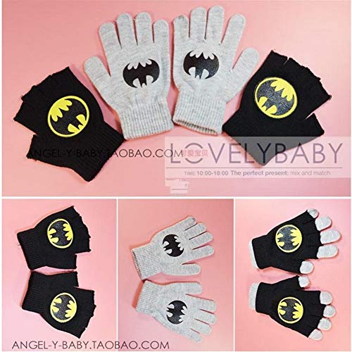 zhangmeiren Dos Spider-Man Car Batman Altman Superman Thomas Steel Guantes For Niños Medio Estudiante Full Finger (Color : A, Size : Large)