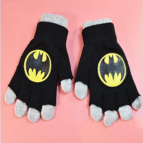 zhangmeiren Dos Spider-Man Car Batman Altman Superman Thomas Steel Guantes For Niños Medio Estudiante Full Finger (Color : A, Size : Large)