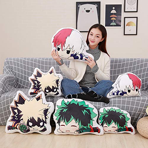 Zhongkaihua Boku No Hero Academia - Juguete de peluche, cojín digital impreso en 3D Super Kawaii MHA Anime Personaje de peluche Muñecas con patrón de doble cara para decoración de sofá del hogar