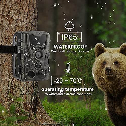 ZIEM 20MP 1080P Cámara de Rastro de Caza Cámara de exploración de la Vida Silvestre al Aire Libre con Sensor PIR Infrarrojo 65 pies de visión Nocturna 0.3s Super Fast Trigger IP65 a Prueba de Agua